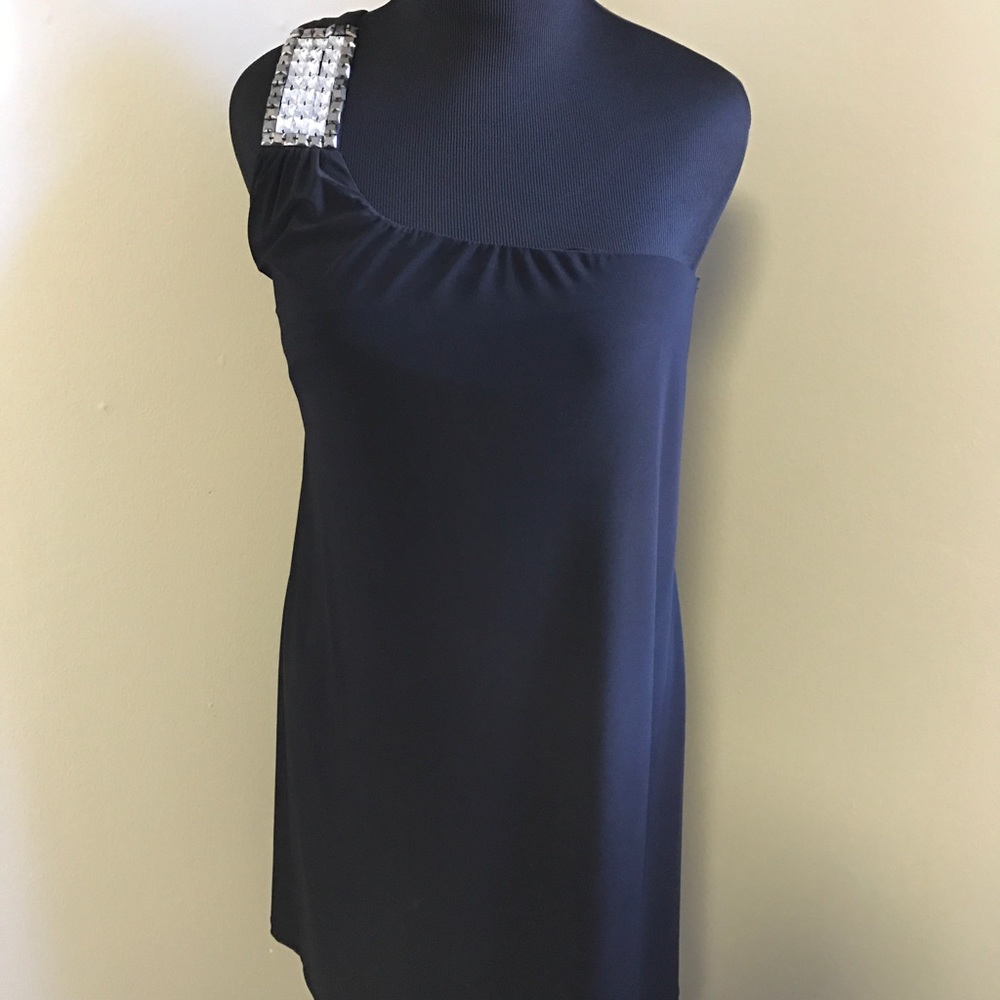 One Shoulder Black Cocktail Dress